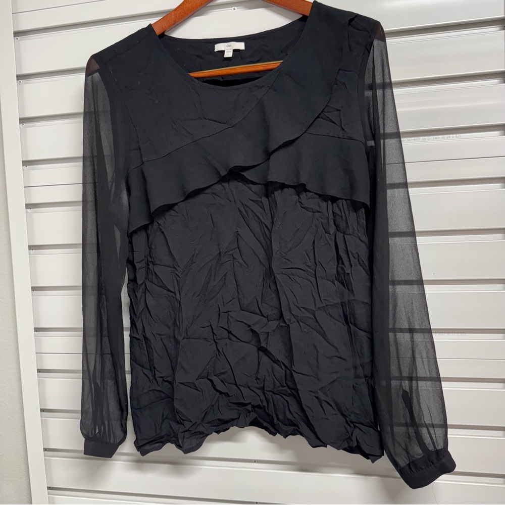 GAP Black Sheer Blouse
